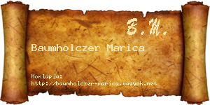 Baumholczer Marica névjegykártya